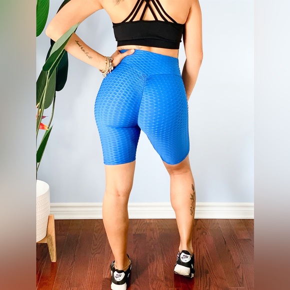 Textured TikTok Biker Shorts ~ Blue - Picture 3 of 5